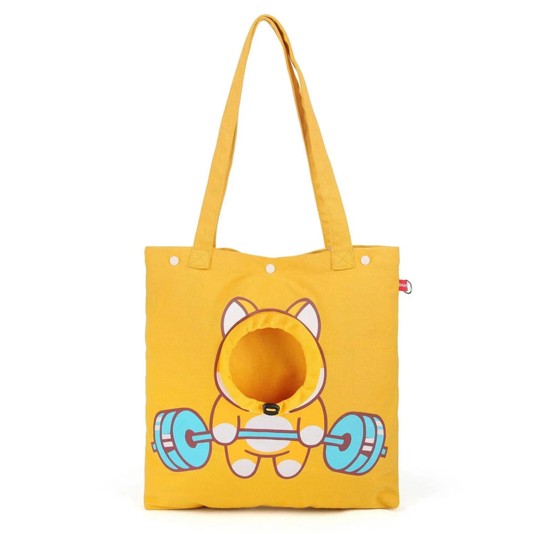Pet Canvas Shoulder Bag, Cute Animal Shaped Cat Portable Canvas Carrier The Aurora Touch
