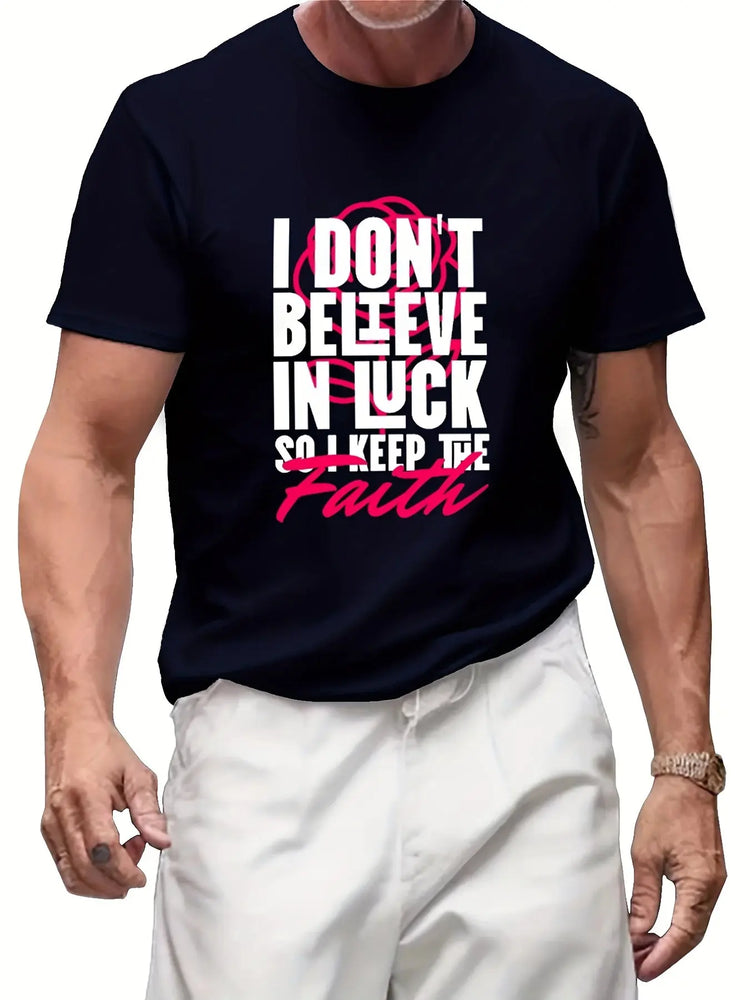Keep The Faith Printed Unisex Round Neck T-shirt Casual Short Sleeved Top The Aurora Touch
