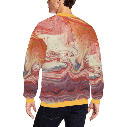Vibrant Colorful Swirl Design Men's crew neck sweatshirt（QUE）