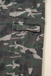 Green Camo Denim Cargo Wide Leg Pants Dear-Lover Dropshipping