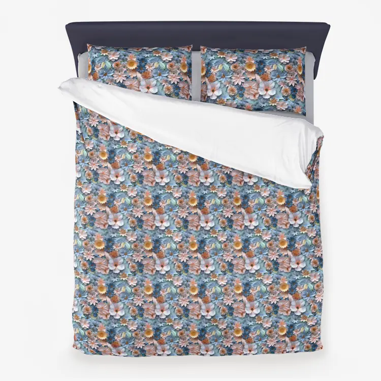 3D Floral Pattern Microfiber Duvet Cover in Many Sizes Printy6