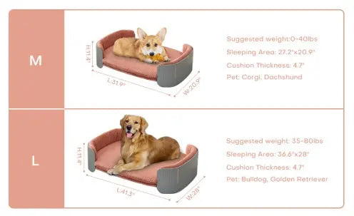Scandinavian Style Pet Couch Bed, Pet Sofa For Cats and Dogs The Aurora Touch