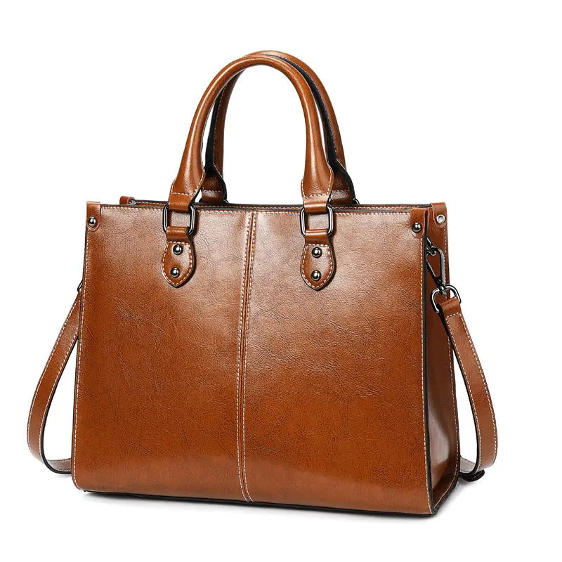 Versatile Leather Handbag- Modern, Business, Casual - The Aurora Touch