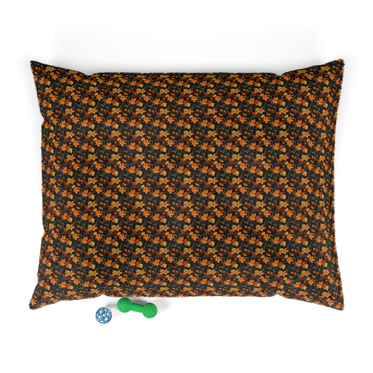 Cozy Floral Pet Bed, Autumn Inspired Dog & Cat Bed