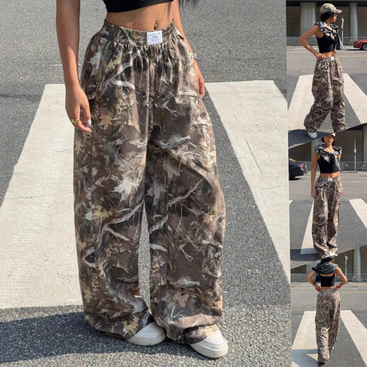 Womes's Slimming Casual Hip-Hop Retro Street Multi-Pocket Camouflage Cargo Pants