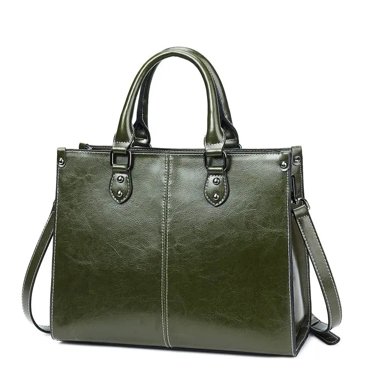 Versatile Leather Handbag- Modern, Business, Casual - The Aurora Touch