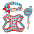 Personalized Floral Dog Harness & Leash Set - Custom Name Small Dog Collar - Adjustable Puppy Walking Gear - Matching Boutique Pet Accessories The Aurora Touch