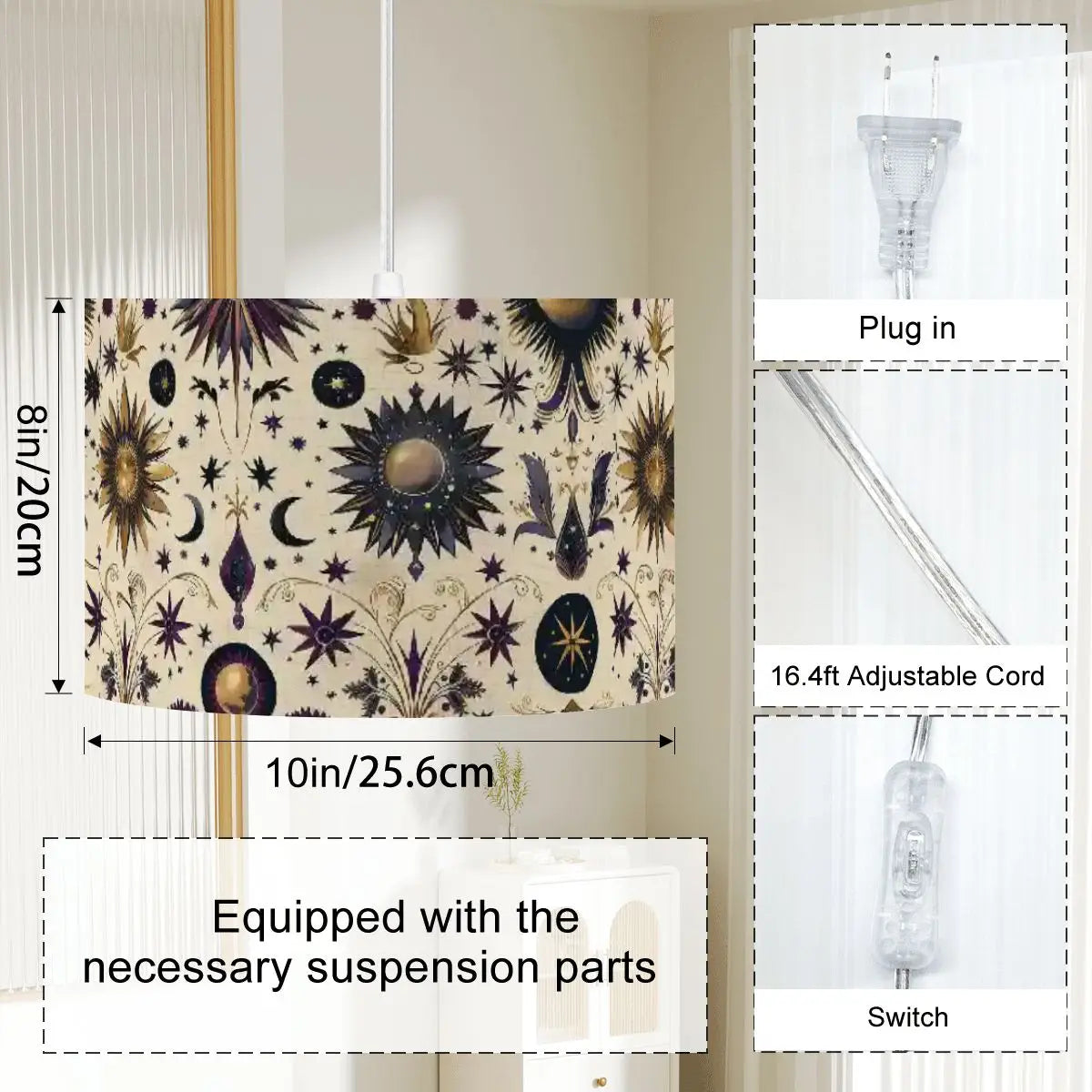 Celestial Design Drum Chandelier - The Aurora Touch