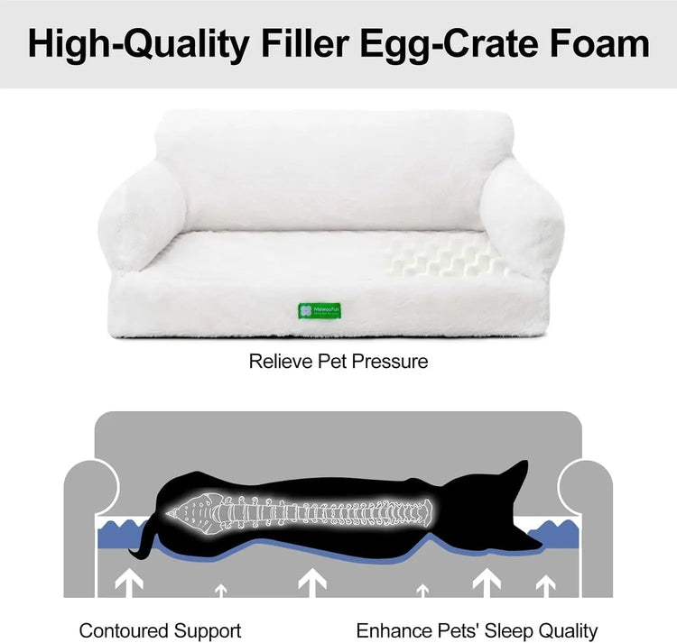 Orthopedic Dog Bed For Small Or Medium Dogs - 34.6 Inches Foam Sofa With Removable Washable Cover & Non-Slip Bottom The Aurora Touch
