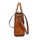 Versatile Leather Handbag- Modern, Business, Casual - The Aurora Touch