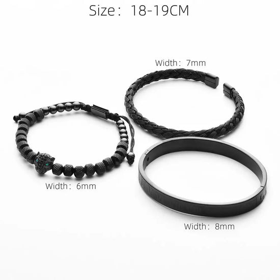 Leopard Head Set Mesh Pineapple Pearl Roman Bracelet The Aurora Touch