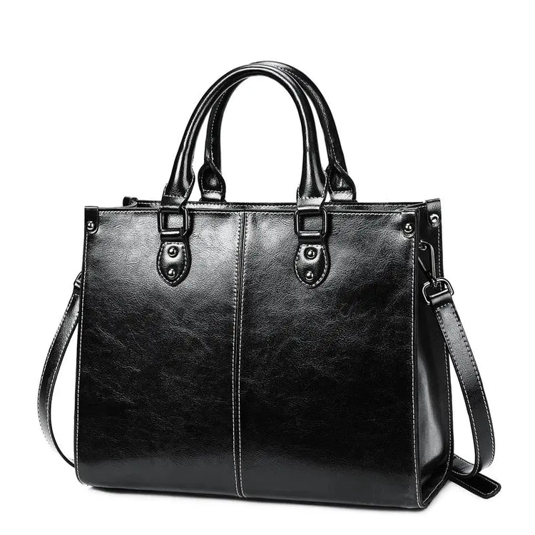 Versatile Leather Handbag- Modern, Business, Casual - The Aurora Touch