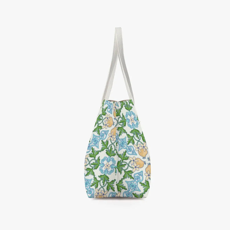 High Quality Floral All Over Pattern Stylish Vegan Leather Tote Bag Yoycol