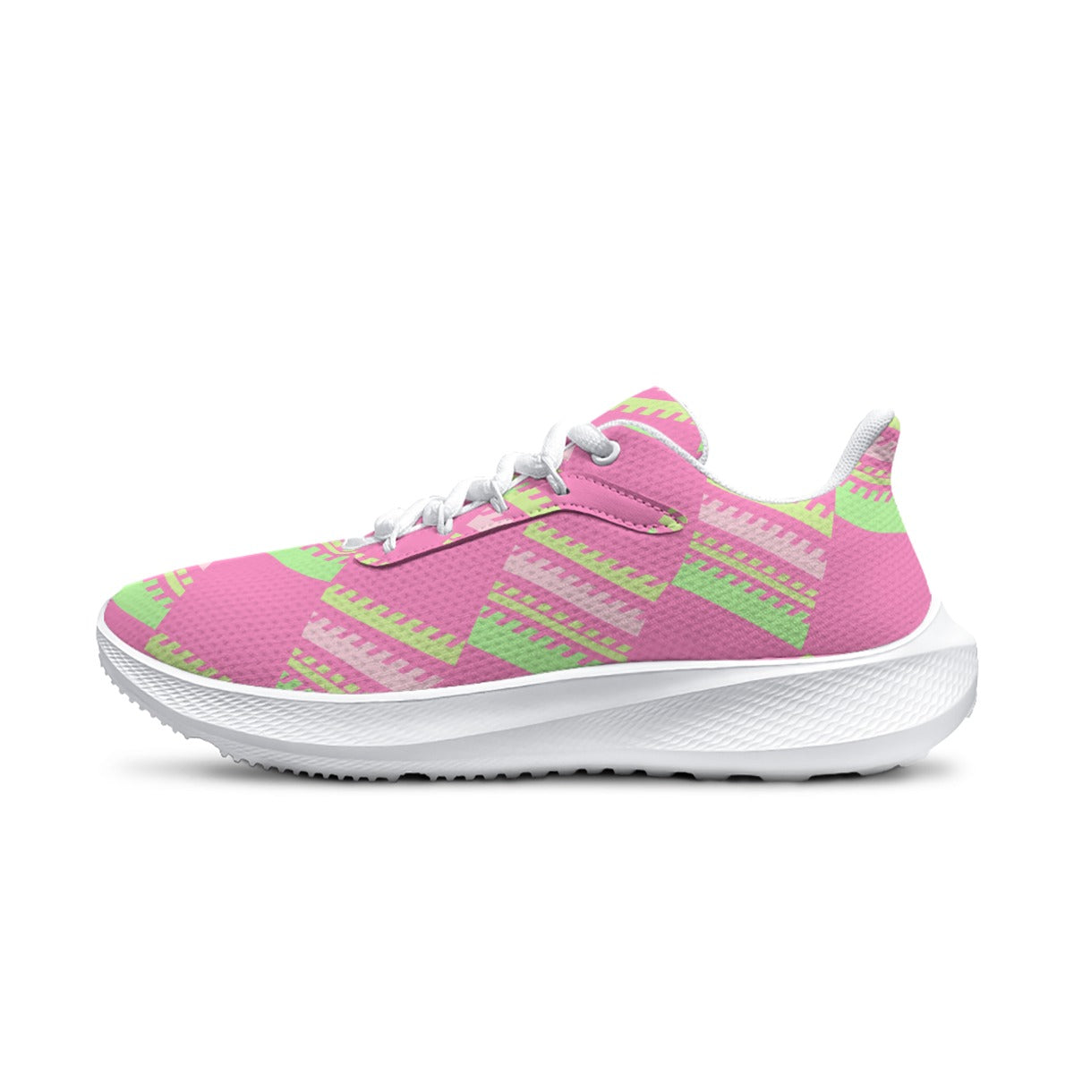 Women's pink Geometric Variant Colorful Design Road Running Shoes