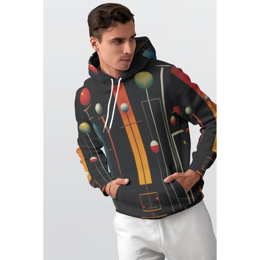 All-Over Print Men's Thicken Stylish Retro Vibrant Color Pullover Hoodie