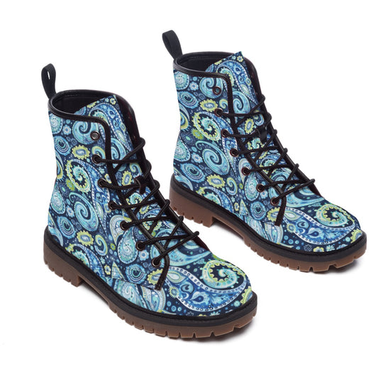 Paisley Pattern Men's Martin Short Boots for Fashion Lovers