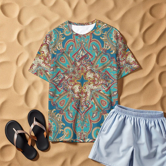 Vibrant Tone All-Over Print Men's O-Neck T-Shirt | 190GSM Cotton
