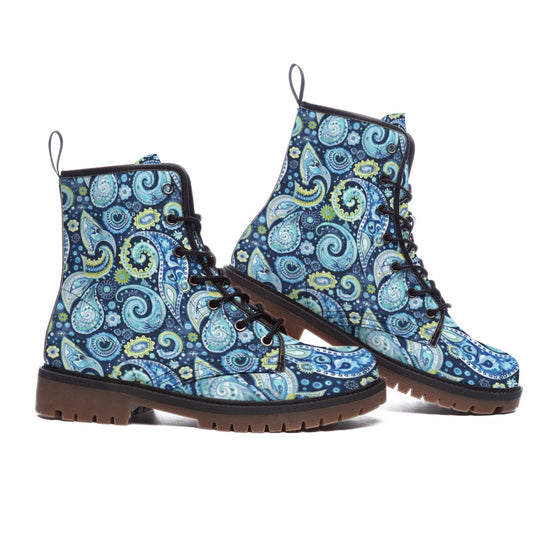 Paisley Pattern Men's Martin Short Boots for Fashion Lovers