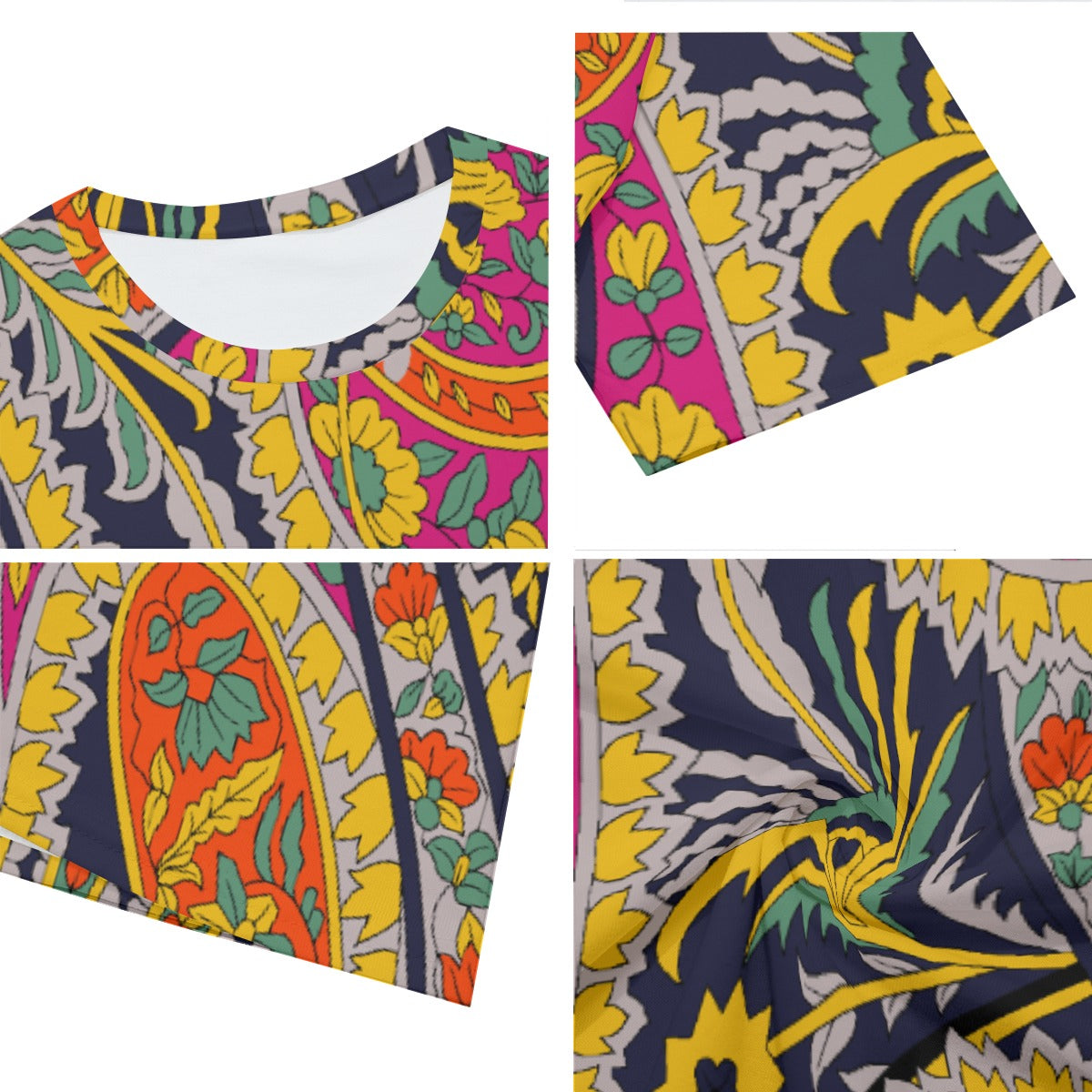 Vibrant Floral Pattern All-Over Print Men's O-Neck T-Shirt | 190GSM Cotton