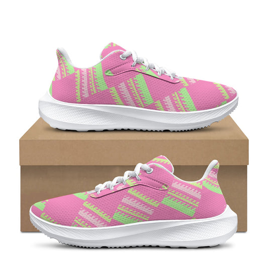 Women's pink Geometric Variant Colorful Design Road Running Shoes