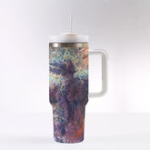 Vibrant 3D Designer Fashion 40 oz Tumbler With Handle | Travel Stylish Mug Yoycol