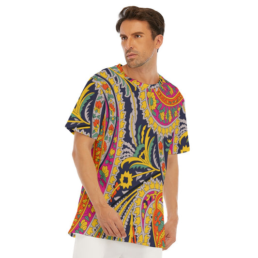 Vibrant Floral Pattern All-Over Print Men's O-Neck T-Shirt | 190GSM Cotton