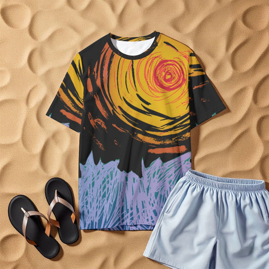 Bold Vibrant Artistic All-Over Print Men's O-Neck T-Shirt | 190GSM Cotton