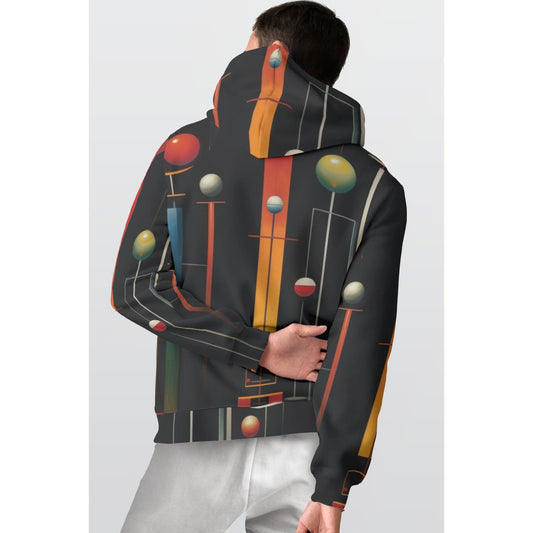 All-Over Print Men's Thicken Stylish Retro Vibrant Color Pullover Hoodie