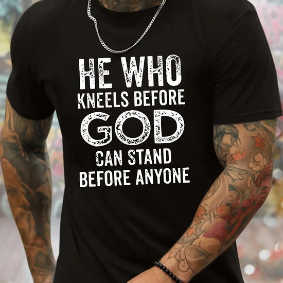 Wear This God Pattern Short Sleeved T-shirt, Comfortable And Elastic, Summer Fashionable And Casual Daily Clothing CJ