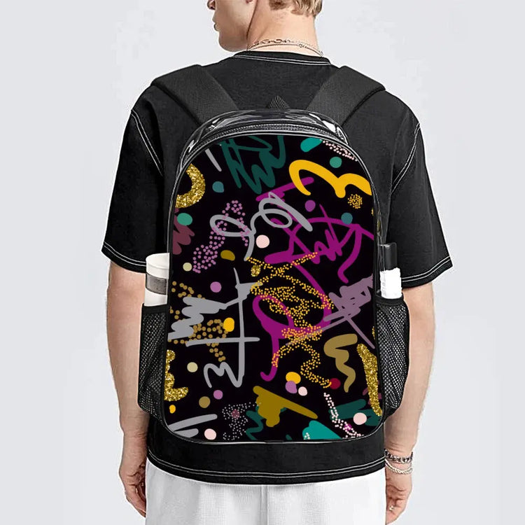 Trendy Colorful Transparent Design Back Pack - The Aurora Touch