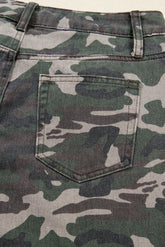 Green Camo Denim Cargo Wide Leg Pants Dear-Lover Dropshipping