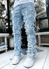 Men Trousers Individual Patched Pants Long Tight Fit Stacked Jeans For Mens Clothing The Aurora Touch