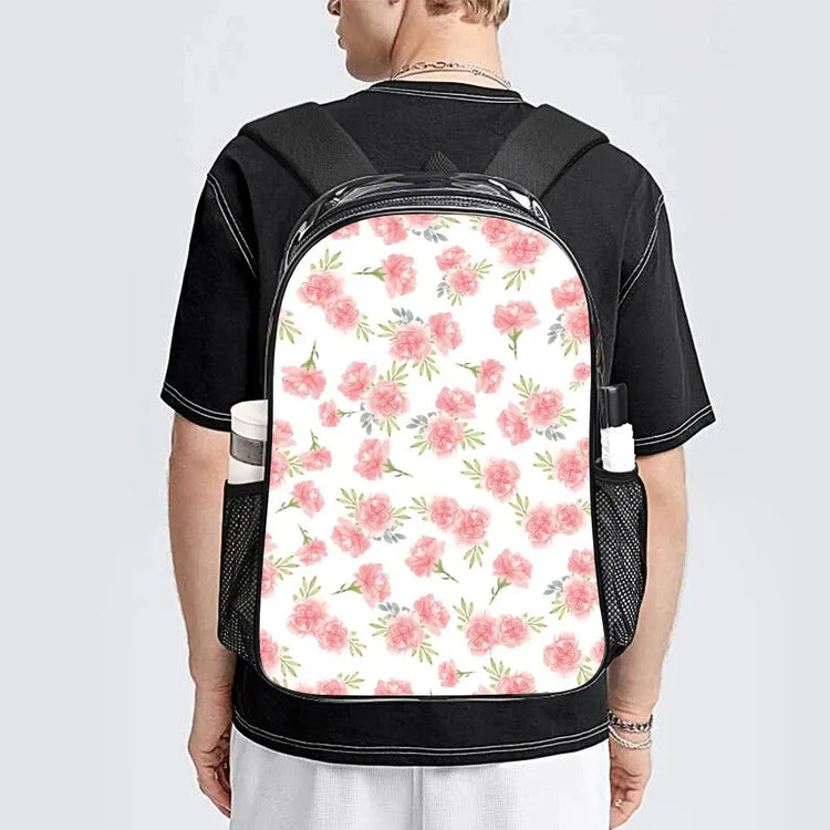 Transparent Floral Print Pattern Back Pack - The Aurora Touch