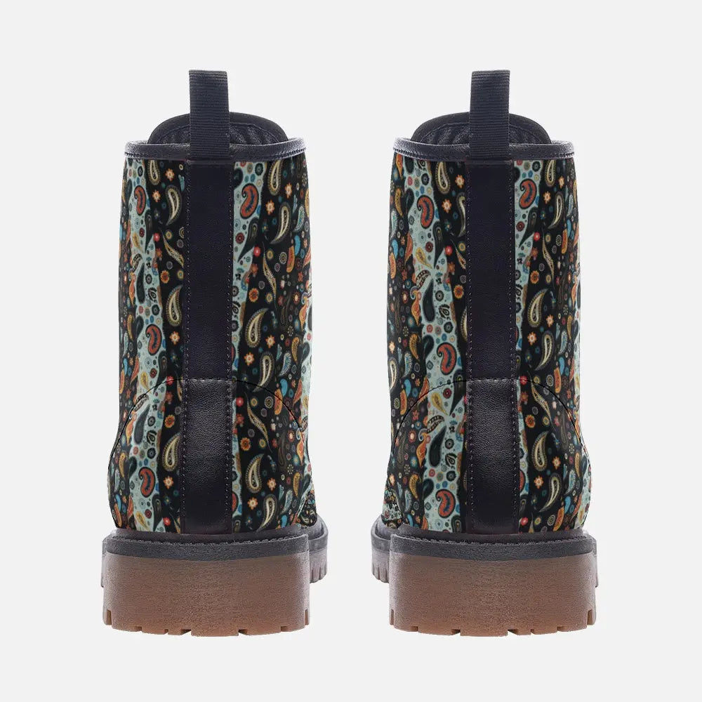 Warm Paisely Pattern Casual Faux Leather Lightweight boots MT Printy6