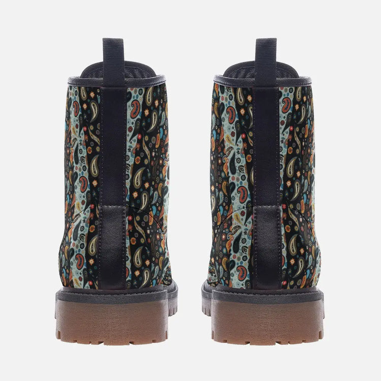 Warm Paisely Pattern Casual Faux Leather Lightweight boots MT Printy6