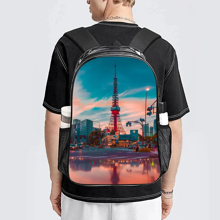 Transparent Artistic Back Pack Travel Bag - The Aurora Touch