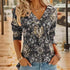 Big Size Bohemian Printed Long Sleeve T-Shirt Summer Fashion V-Neck Top Beach Clothing For Women CJ