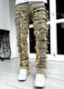 Men Trousers Individual Patched Pants Long Tight Fit Stacked Jeans For Mens Clothing The Aurora Touch
