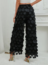 Fashionable Temperament Round Piece Design Tassel Hollowing High Waist Straight Ladies Pants The Aurora Touch