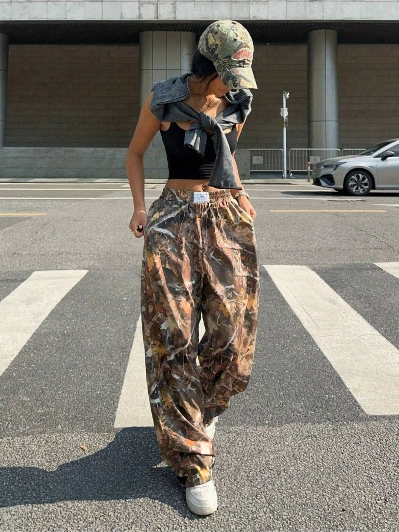 Womes's Slimming Casual Hip-Hop Retro Street Multi-Pocket Camouflage Cargo Pants