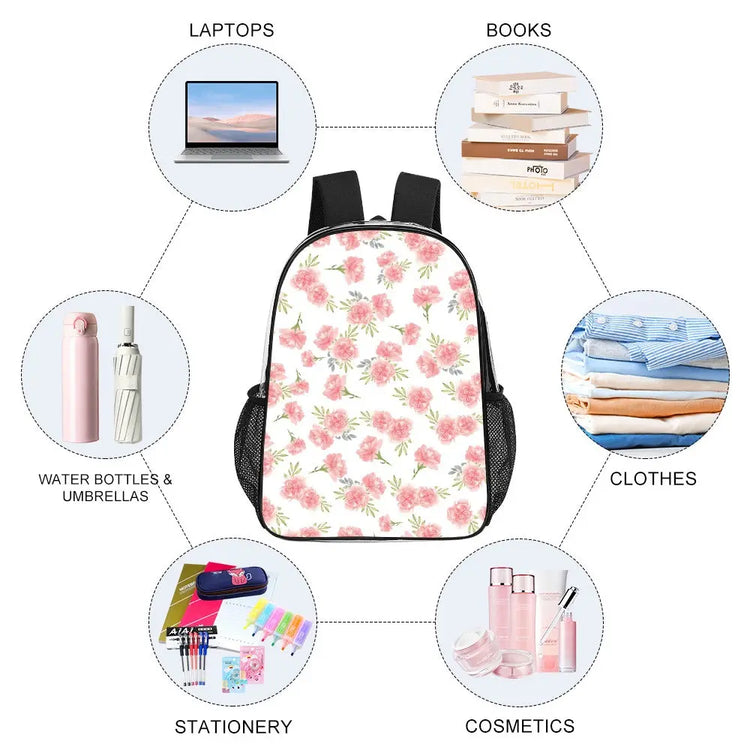 Transparent Floral Print Pattern Back Pack - The Aurora Touch