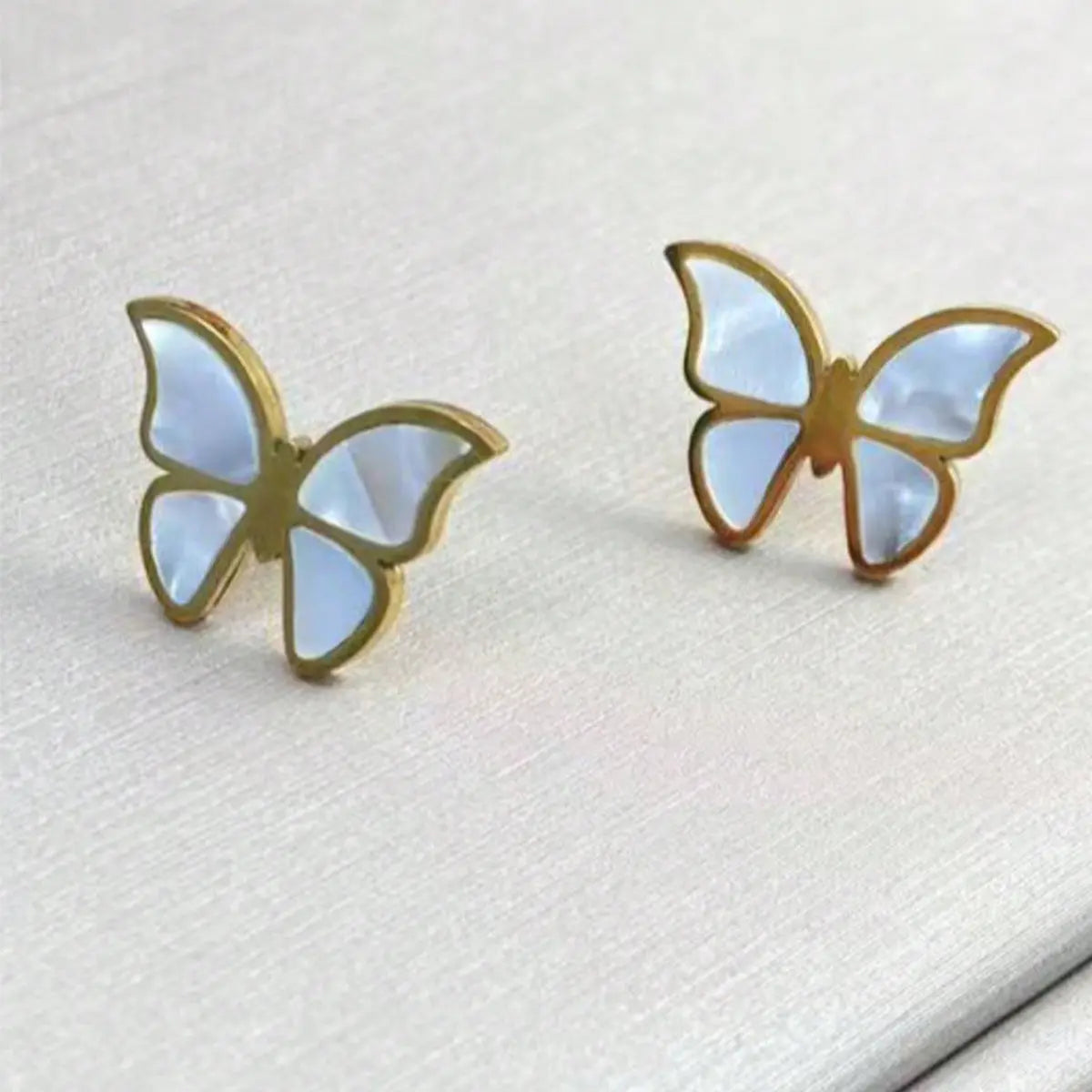 Lxalry 18K Gold Plated Butterfly Jewelry Set With Mirror Polish  Hypoallergenic Skin Safe 4PCS Necklace Earrings Bracelet Ring For Women, Never Fade Luxury Gift For Her CJ