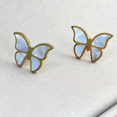 Lxalry 18K Gold Plated Butterfly Jewelry Set With Mirror Polish  Hypoallergenic Skin Safe 4PCS Necklace Earrings Bracelet Ring For Women, Never Fade Luxury Gift For Her CJ