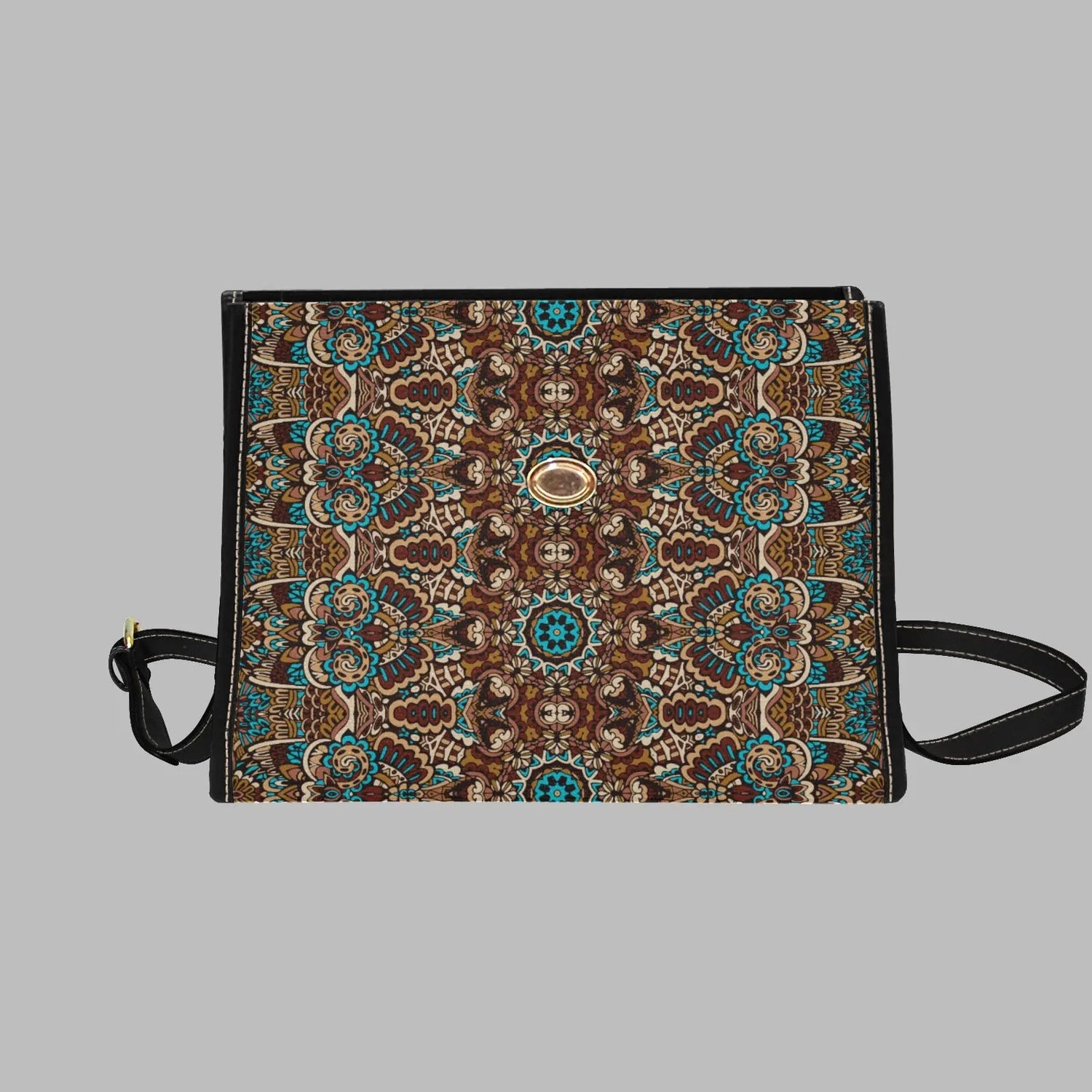 Designer Fashion Print Pattern Multi-purpose Versatile Purse Lock bag (black shoulder strap, black edging) Inkedjoy
