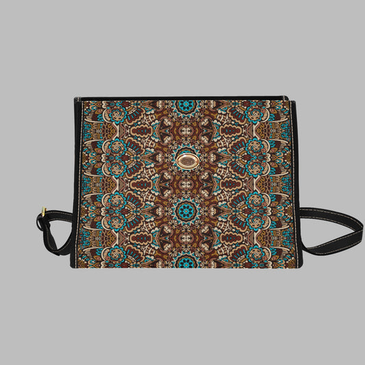 Designer Fashion Print Pattern Multi-purpose Versatile Purse Lock bag (black shoulder strap, black edging)