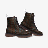 Unisex Casual Leather Lightweight Brown Teal Blue Ethnic Textile Pattern Design boots MT Printy6