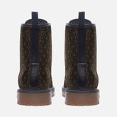 Unisex Casual Leather Lightweight Brown Teal Blue Ethnic Textile Pattern Design boots MT Printy6