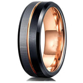 Creative Rose Gold Black Silver Three-color Ring- Male Ring CJ