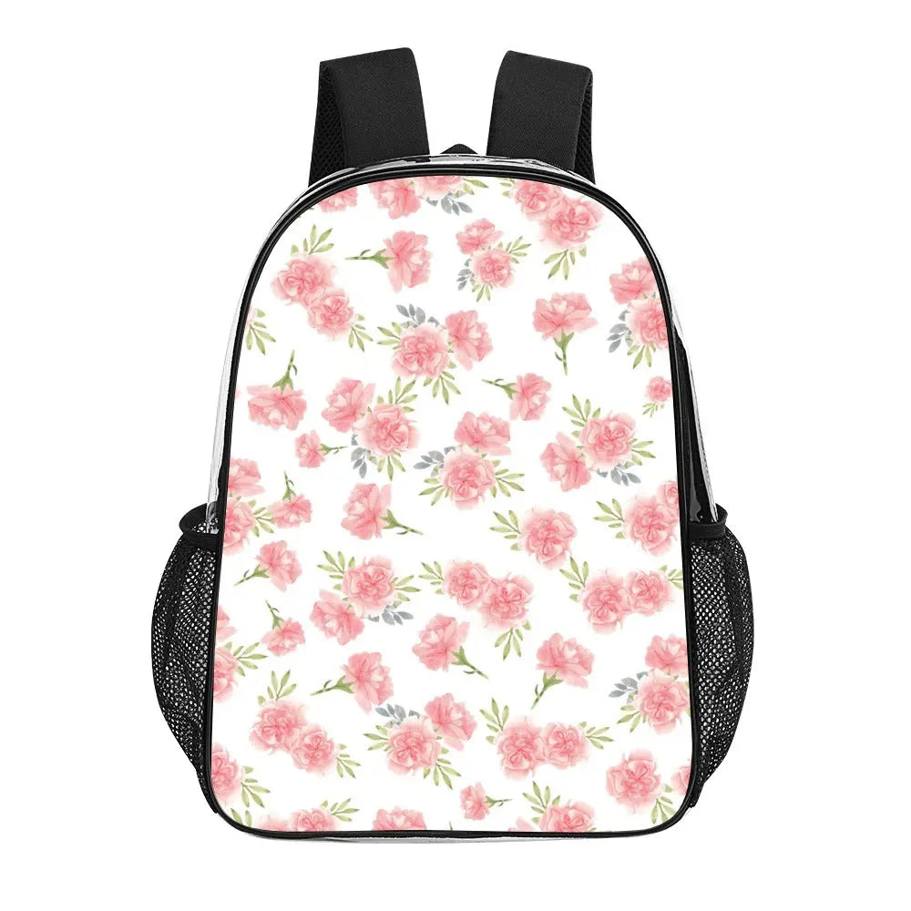 Transparent Floral Print Pattern Back Pack - The Aurora Touch