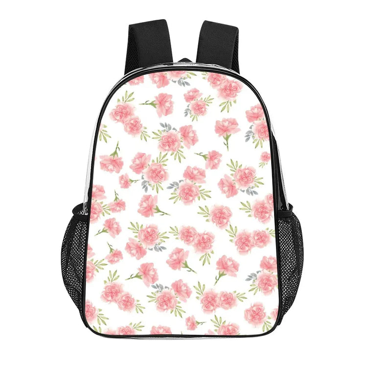 Transparent Floral Print Pattern Back Pack - The Aurora Touch